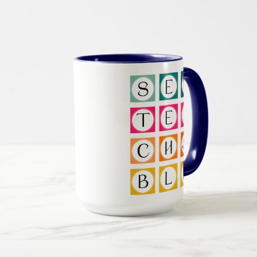 Mug Sewteachable Colorful Squares (Devant droit)