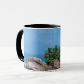 Mug Seychelles – Impression sur toile d'art tropical (Devant gauche)