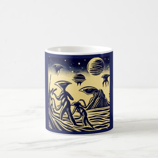 Mug SF - Aliens Sur Une Planète Étrange Bois 1 (Centre)