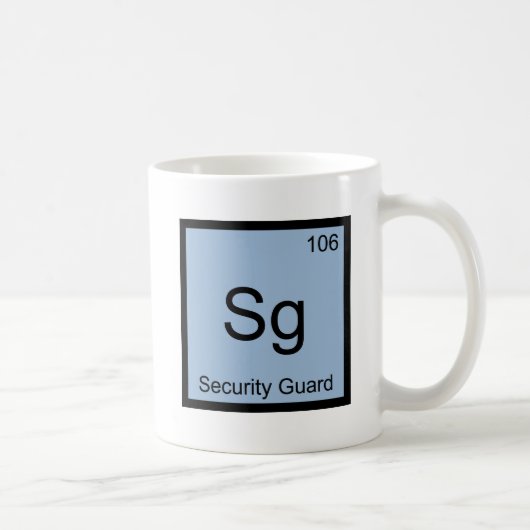 Mug Sg - Agent de sécurité Symbole d'élément de chimie (Droite)