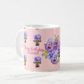 Mug Shabby Chic Joyeux Anniversaire amour floral Dot M (Devant gauche)