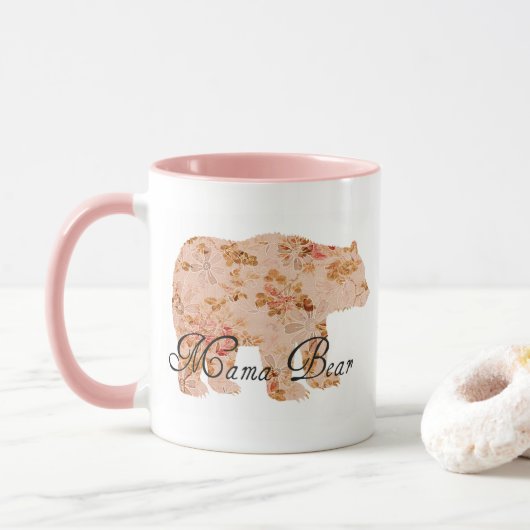 Mug Shabby Chic Mama Ours (Avec donut)