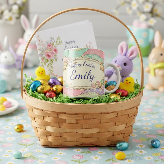 Mug Shabby Chic personalized Easter cocoa