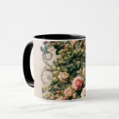 Mug Shabby Chic Rose Vins Floral Élégant (Devant gauche)