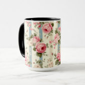 Mug Shabby Chic Roses Vintages (Devant gauche)