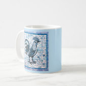 Mug Shades of Blue and Black Mosaic Art (Devant gauche)