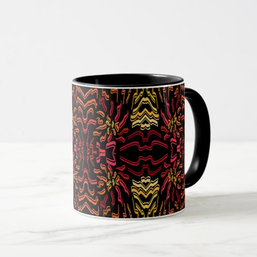Mug Shades Of Orange Red Yellow Ribbon Art Design (Devant droit)