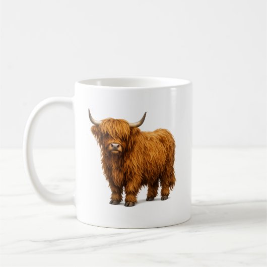 Mug Shaggy Highland Cow Portrait (Gauche)