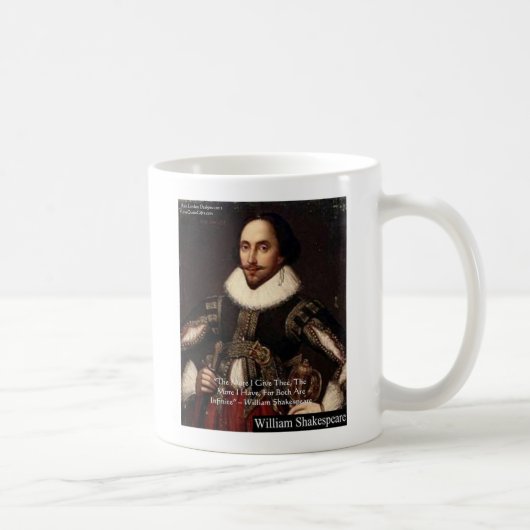 Mug Shakespeare "Donner Infiniment" Citation d'Amour C (Droite)