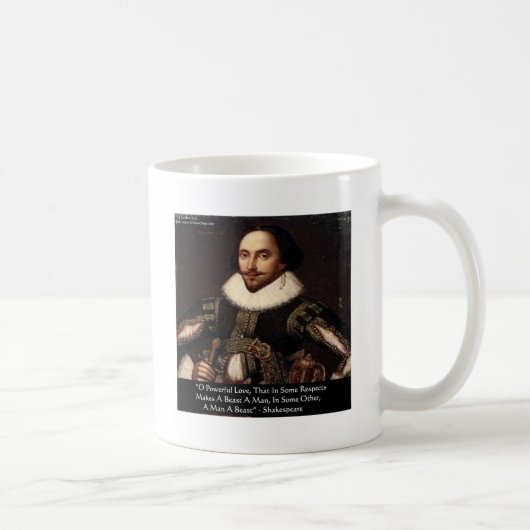 Mug Shakespeare "O Powerpower Love" Citation Cadeaux T (Droite)