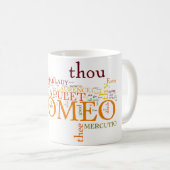 Mug Shakespeare Romeo et nuage de mot de Juliet (Devant droit)