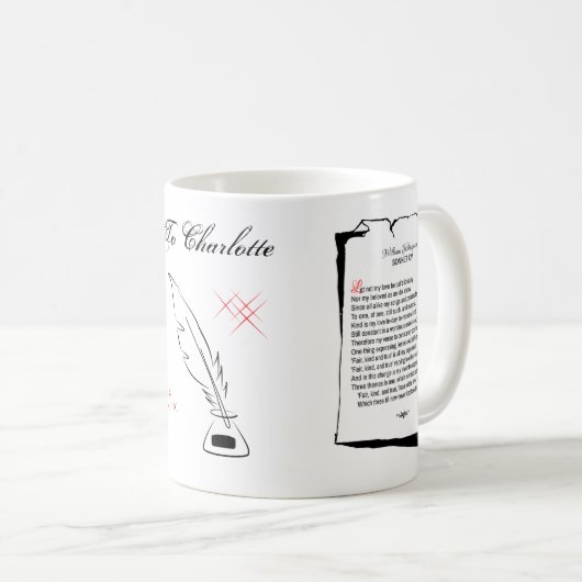 Mug Shakespeare Sonnet 105 (Devant droit)
