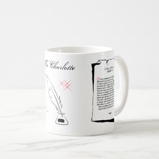 Mug Shakespeare Sonnet 150 (Devant droit)
