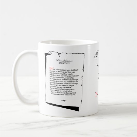 Mug Shakespeare Sonnet 30 (Gauche)