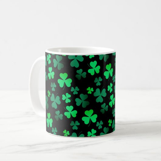 Mug Shamrock Clover Irlande Irish Modern Green & Black (Devant gauche)