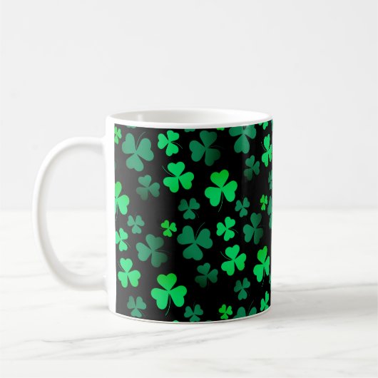Mug Shamrock Clover Irlande Irish Modern Green & Black (Gauche)