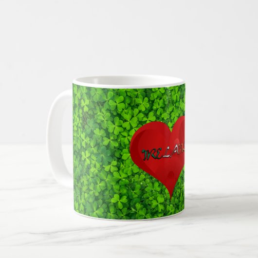 Mug Shamrock Clovers Green Irish Heart Love Irlande (Devant gauche)