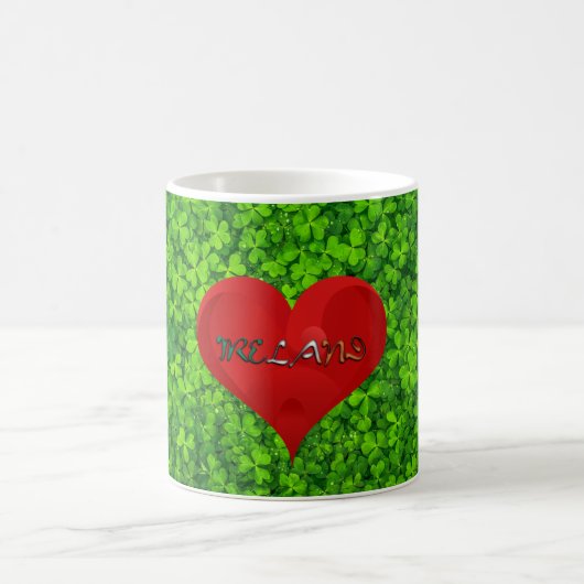 Mug Shamrock Clovers Green Irish Heart Love Irlande (Centre)