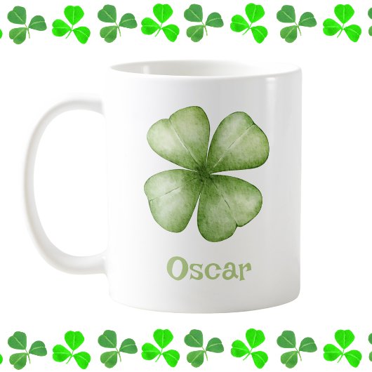 Mug Shamrock d'aquarelle personnalisé