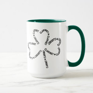 Mug Shamrock de texte Clarinet