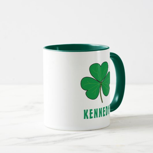 Mug Shamrock Green Clover Irlande Celtic Irish Nom (Devant droit)