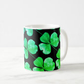 Mug Shamrock irlandais Vert bleu aquarelle Nom personn (Devant droit)