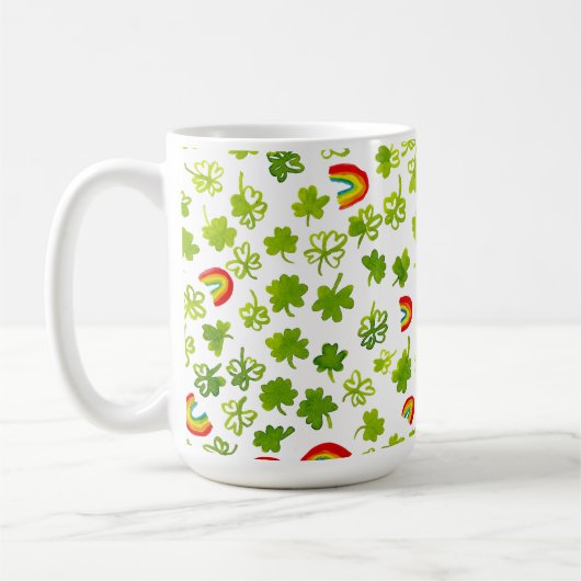 Mug Shamrock Rainbows JOUR DE LA SAINT PATRICK d'aquar (Gauche)