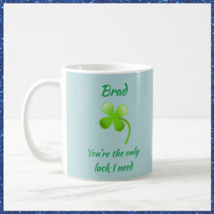 Mug Shamrock romantique et citation de chance