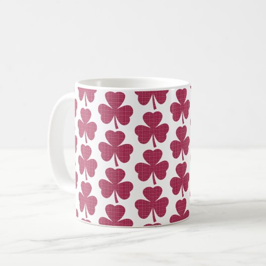 Mug Shamrock Shape Plaid Red (Devant gauche)