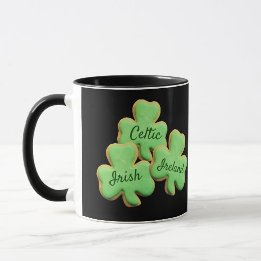 Mug shamrock vert irlandais/irlandais, un cookie intel (Gauche)