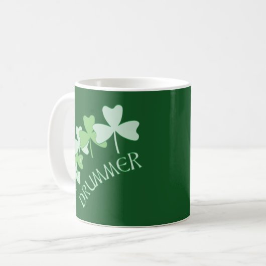 Mug Shamrocks de batteur décrit vert (Devant gauche)