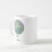 Mug Shamrocks de Clover vert sur Purple Pastel Art (Devant gauche)