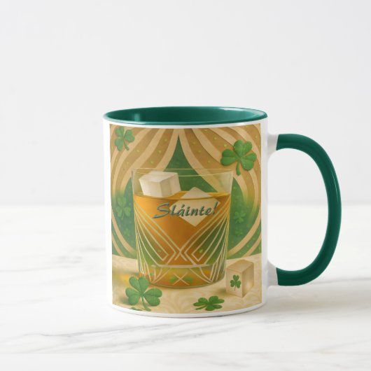 Mug Shamrocks Irish Whiskey Tumbler "Sláinte!" (Droite)