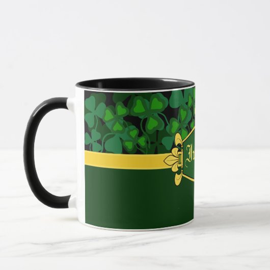 Mug Shamrocks verts d'Irlande, Personnaliser portant l (Gauche)