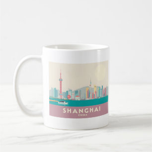 Mug Shanghai Chine Le Bund Pastel Travel