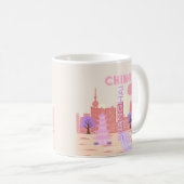 Mug Shanghai Chine Pastel Voyage Art (Devant droit)