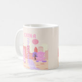 Mug Shanghai Chine Pastel Voyage Art (Devant gauche)