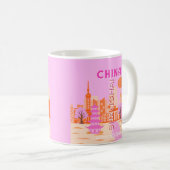 Mug Shanghai Chine Rose Voyage Art (Devant droit)