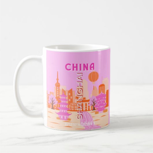 Mug Shanghai Chine Rose Voyage Art (Gauche)
