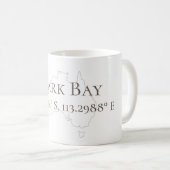 Mug Shark Bay Australie Latitude & Longitude (Devant droit)