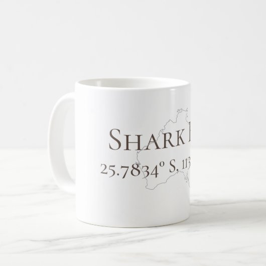 Mug Shark Bay Australie Latitude & Longitude (Devant gauche)