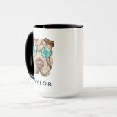 Mug Sharpei dans des lunettes de soleil | ajoutent (Devant gauche)