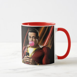 Mug SHAZAM !   Shazam soufflant la bulle gomme