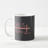 Mug She Is Strong Proverbs 31_25 Shirt  (Gauche)