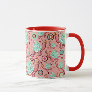 Mug Shell en pastel fleurissent le motif de tortue