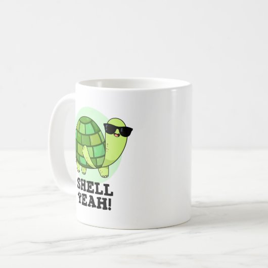 Mug Shell Ouais Funny Tortoise Pun (Devant gauche)