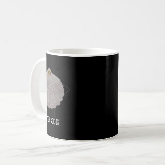 Mug Shell Ouais Plages Funny Beach Shell (Devant gauche)