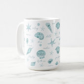 Mug Shells Starfish Sun Fun Texte Turquoise ID918 (Devant gauche)