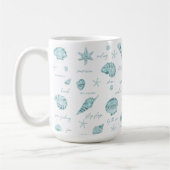 Mug Shells Starfish Sun Fun Texte Turquoise ID918 (Gauche)