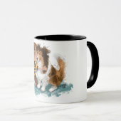 Mug Sheltie et garçon câlinent (Devant droit)